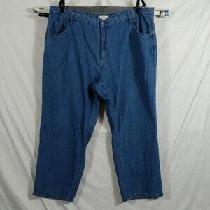 Woman Within Women's Blue Straight Leg 100% COTTON Jeans Plus Size 22 WP